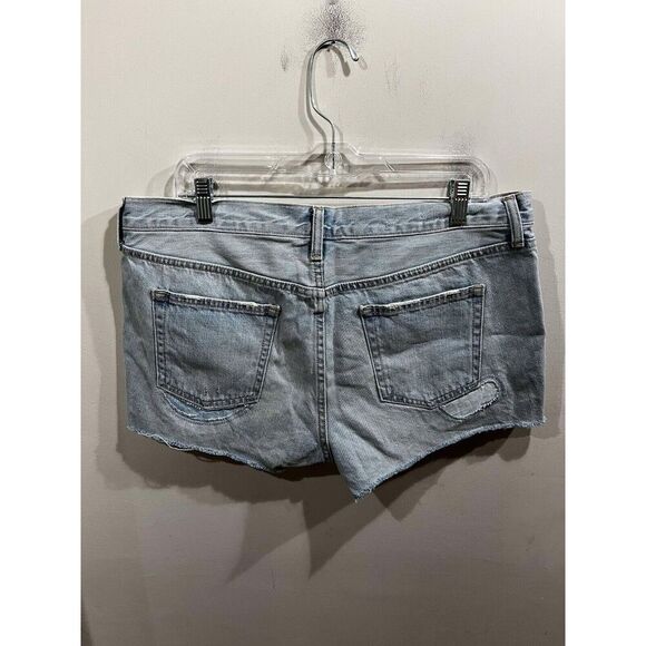 Gap 1969 Shorts Women's Size 31 Slim Denim Light Wash Distressed Patches Concert - Picture 2 of 9